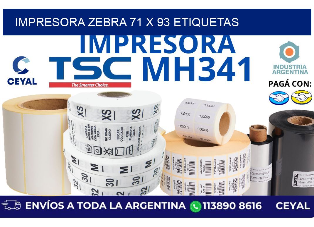 impresora zebra 71 x 93 etiquetas