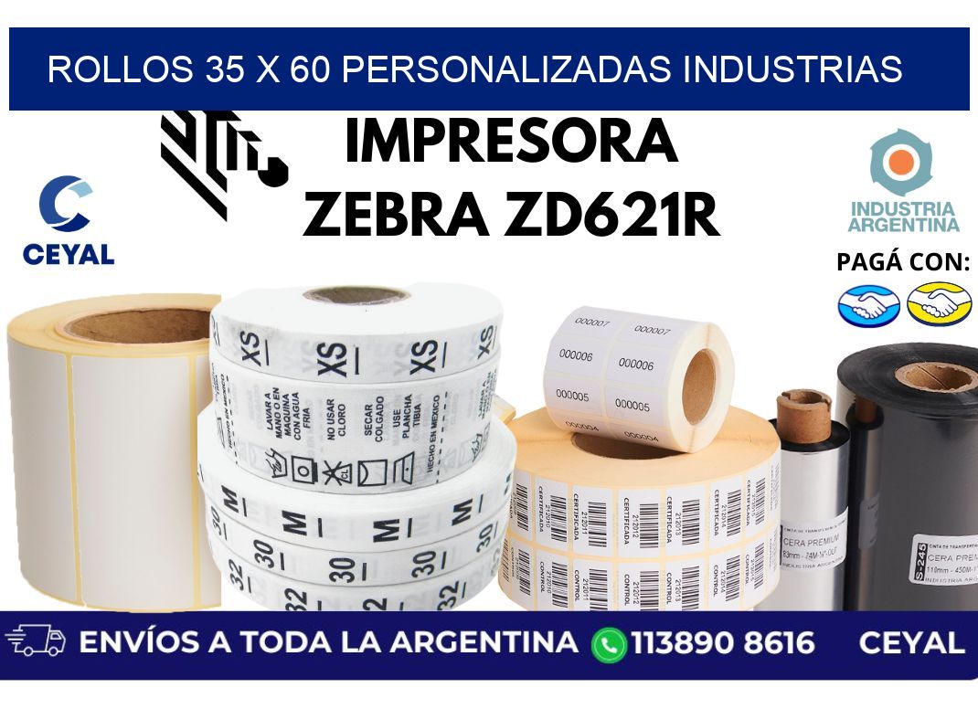 rollos 35 x 60 personalizadas industrias