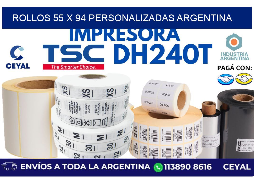 rollos 55 x 94 personalizadas argentina