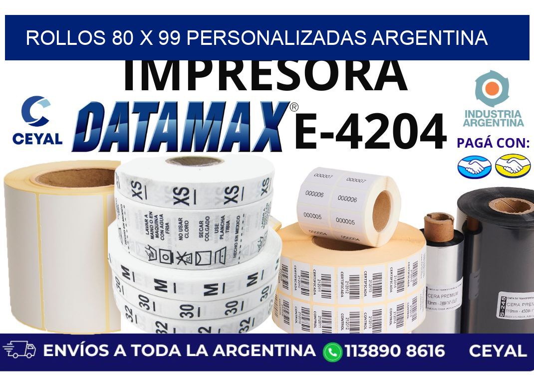 rollos 80 x 99 personalizadas argentina