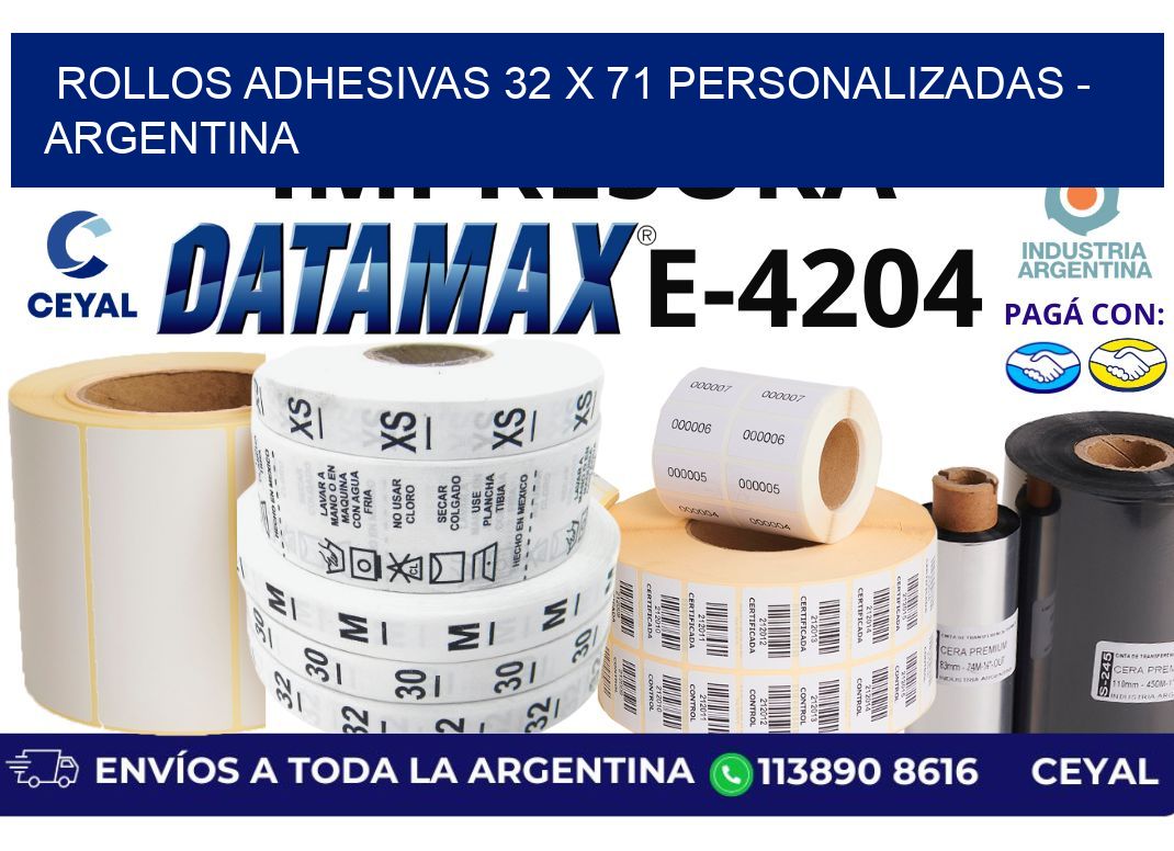 rollos adhesivas 32 x 71 personalizadas – Argentina