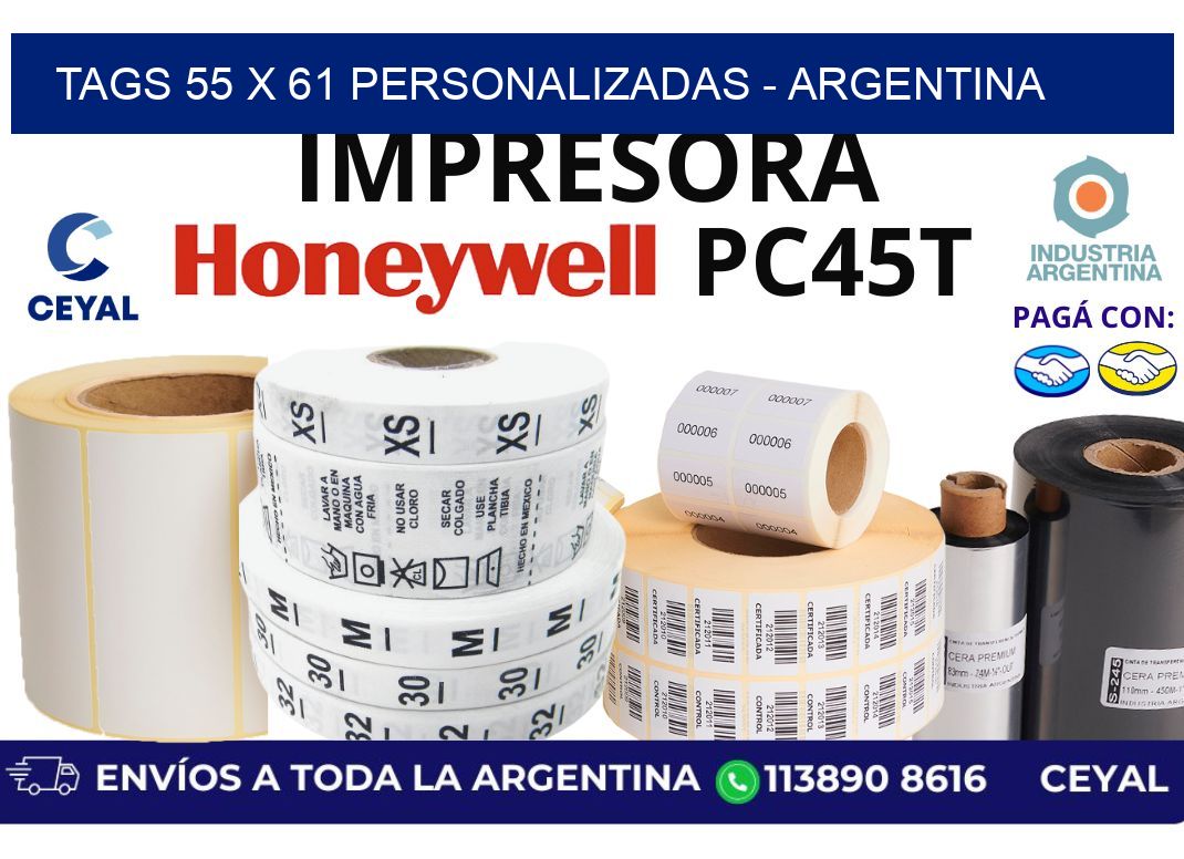 tags 55 x 61 personalizadas - Argentina