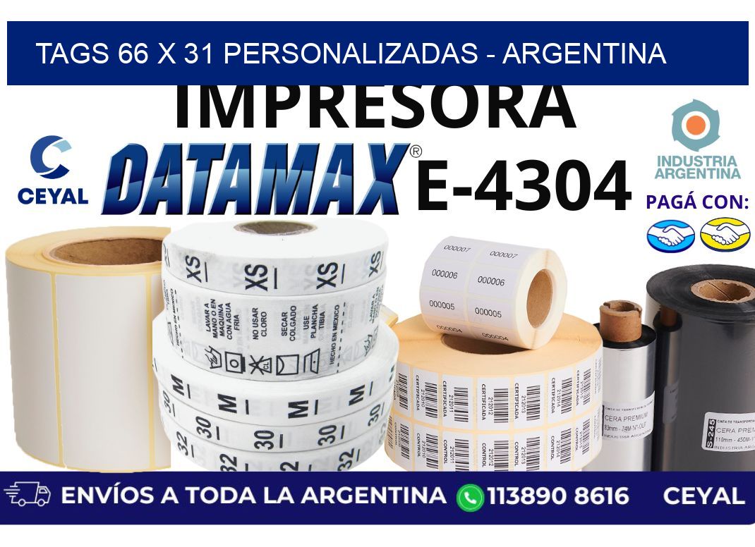 tags 66 x 31 personalizadas – Argentina