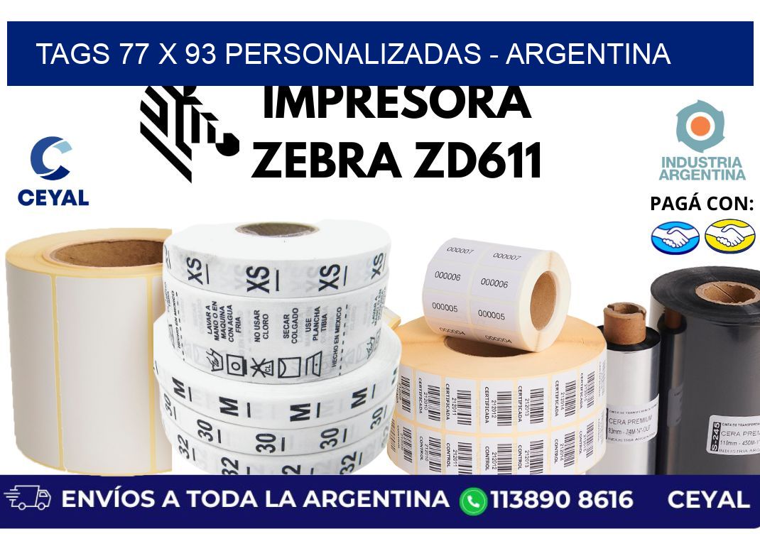 tags 77 x 93 personalizadas - Argentina