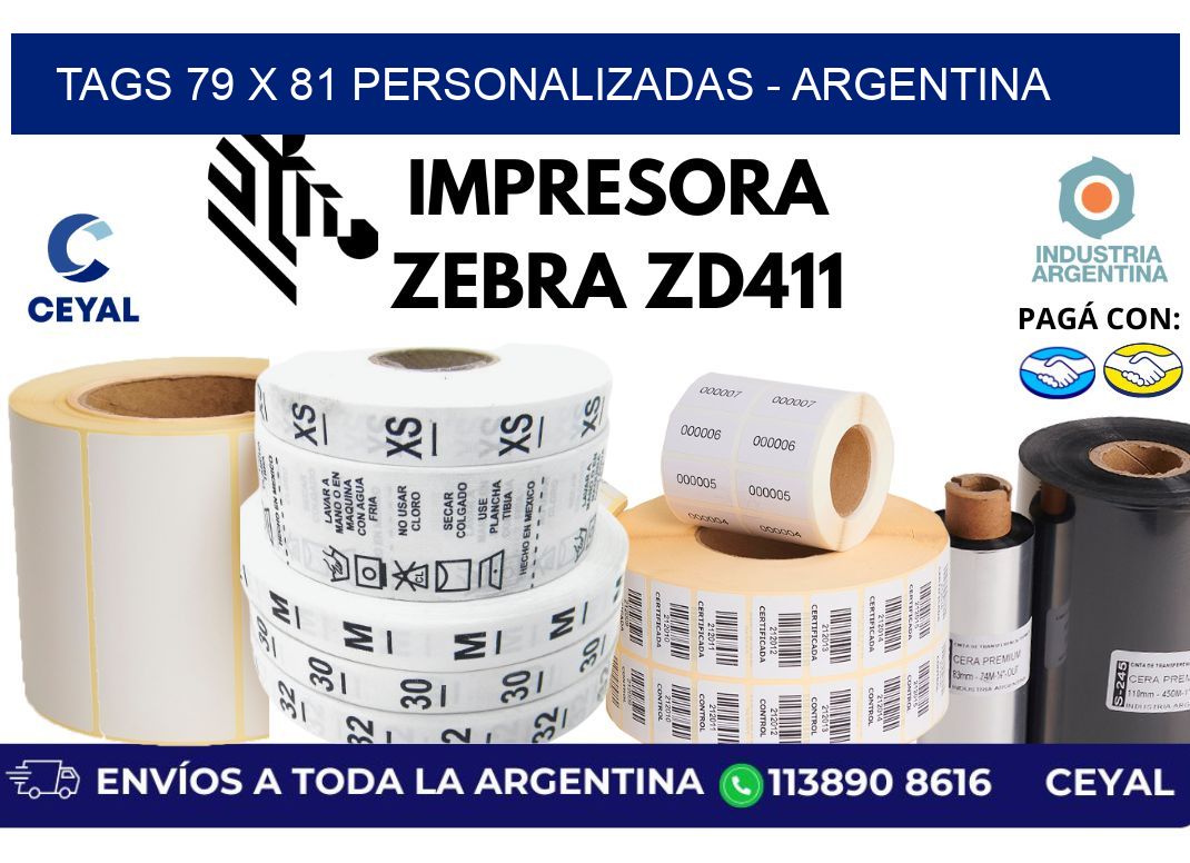 tags 79 x 81 personalizadas - Argentina