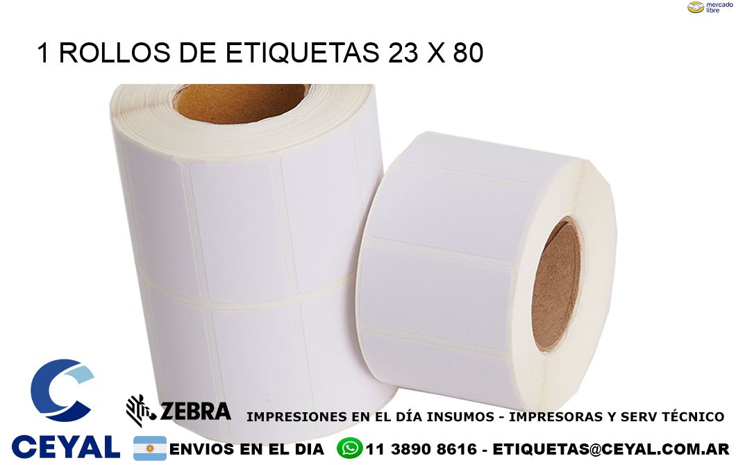1 ROLLOS DE ETIQUETAS 23 x 80