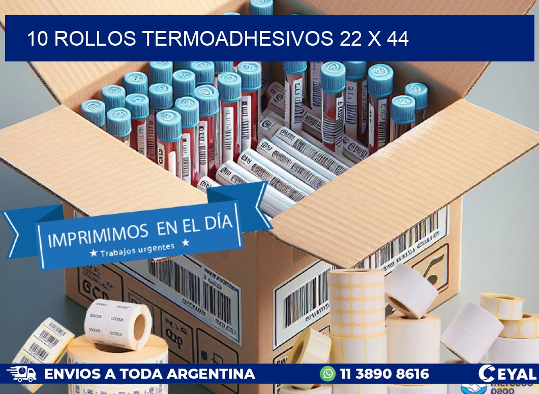 10 ROLLOS TERMOADHESIVOS 22 x 44
