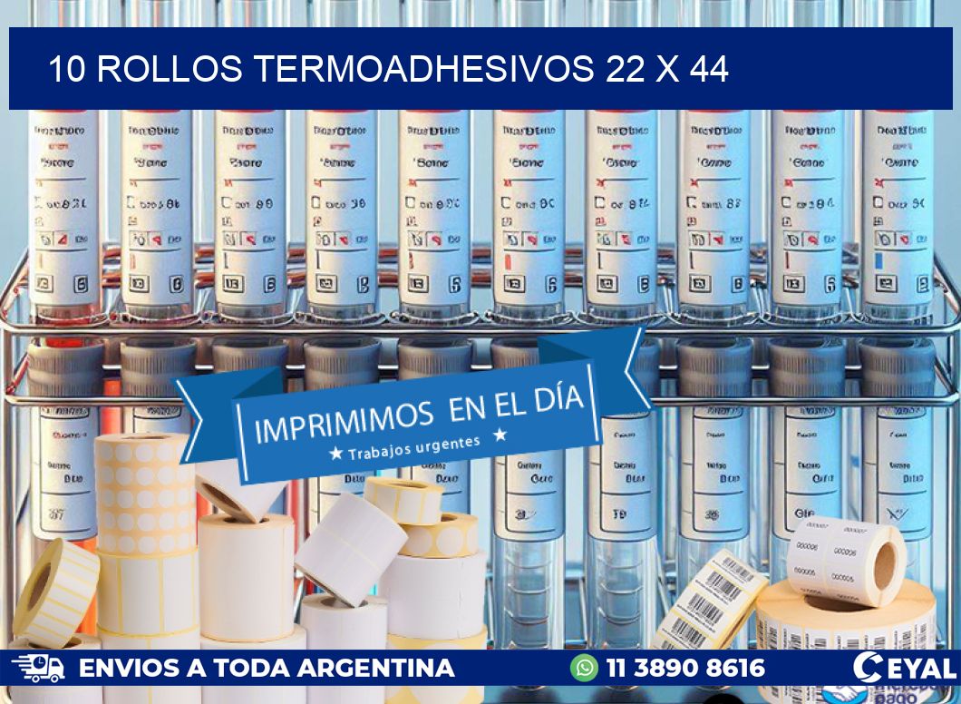 10 ROLLOS TERMOADHESIVOS 22 x 44