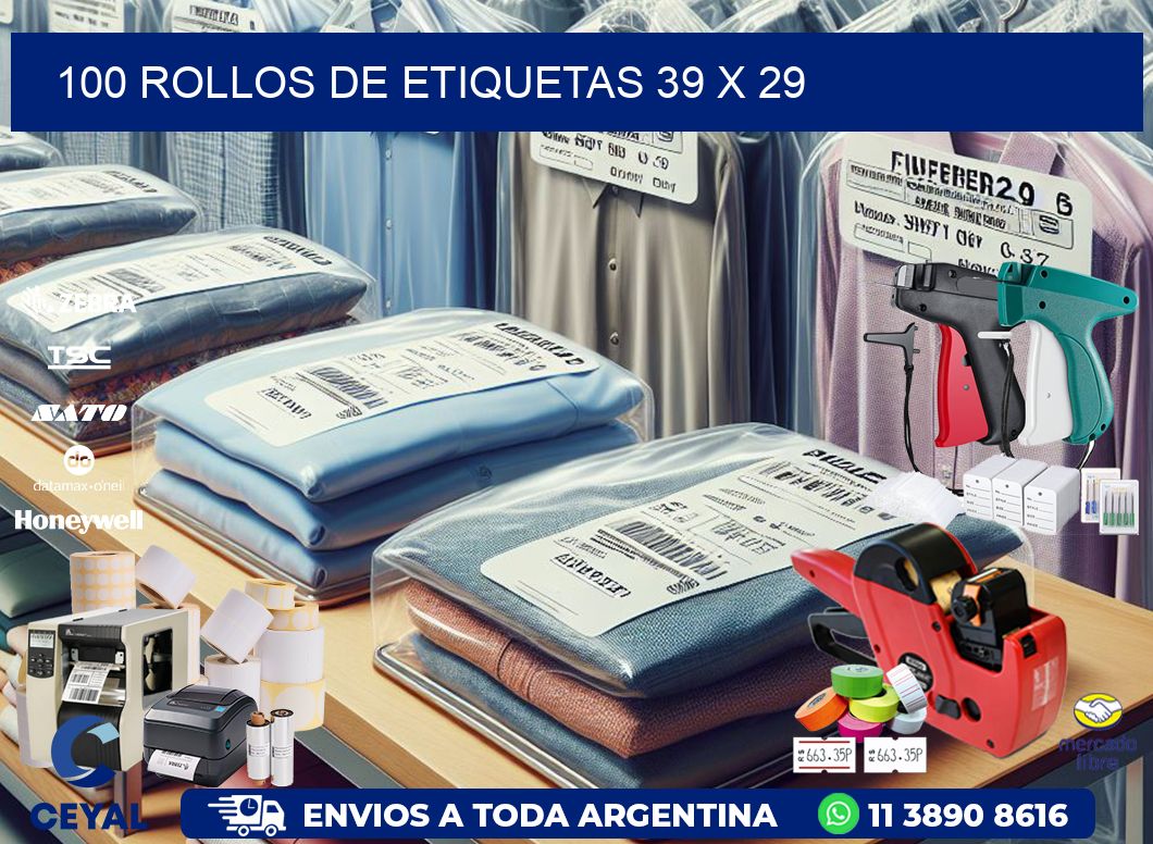 100 ROLLOS DE ETIQUETAS 39 x 29