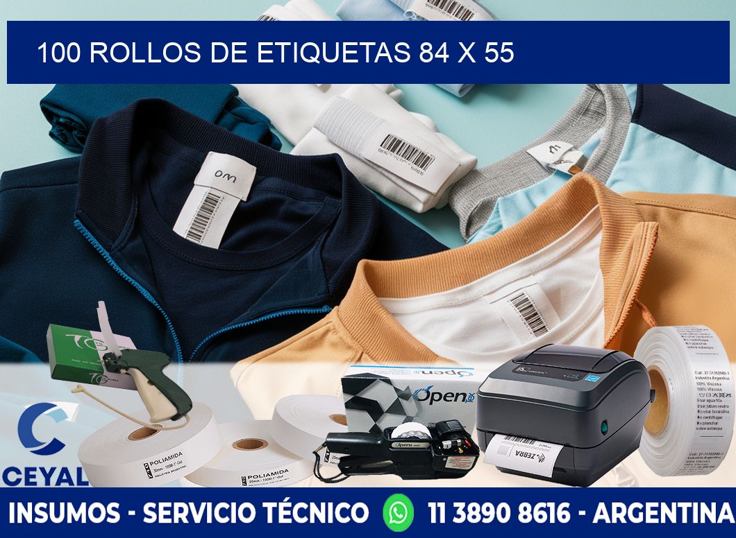 100 ROLLOS DE ETIQUETAS 84 x 55