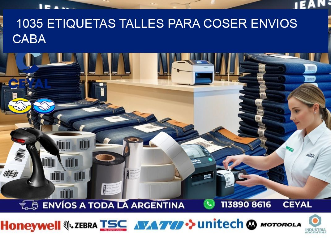 1035 ETIQUETAS TALLES PARA COSER ENVIOS CABA