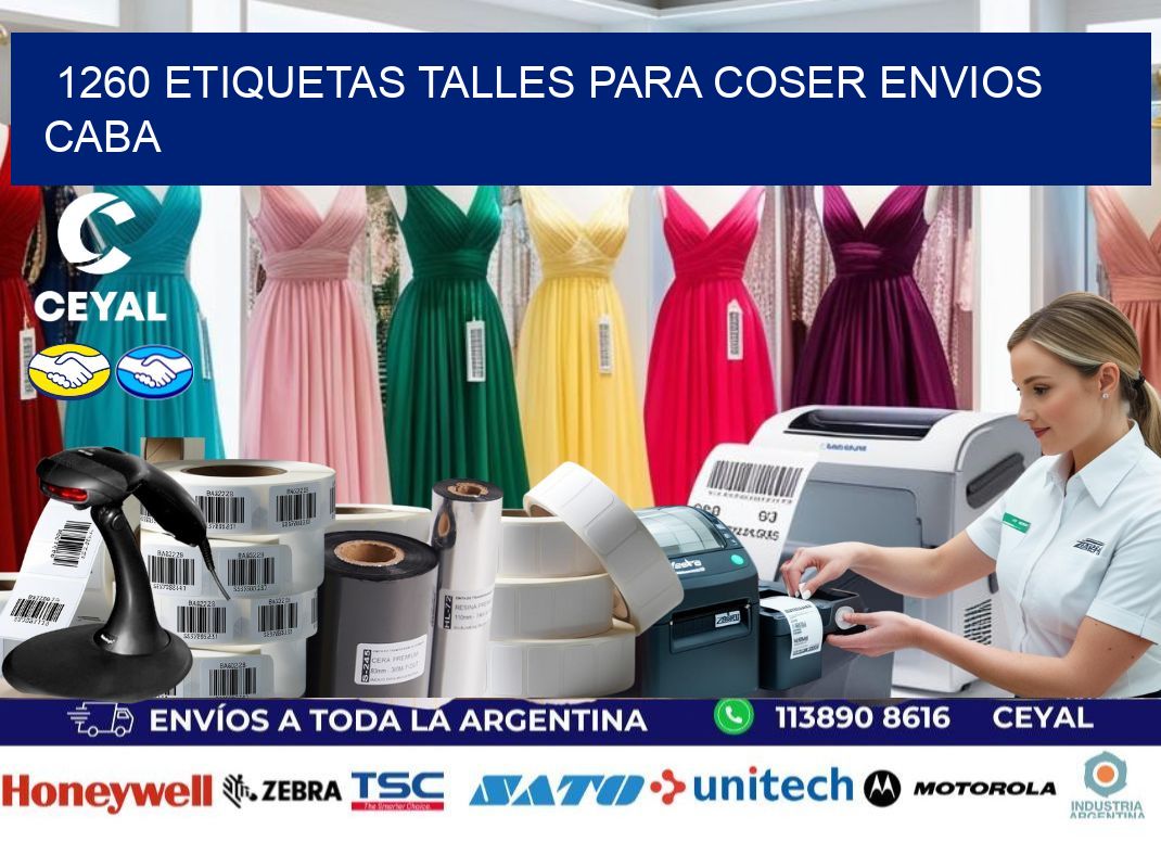 1260 ETIQUETAS TALLES PARA COSER ENVIOS CABA