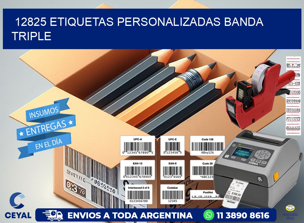 12825 Etiquetas personalizadas banda triple
