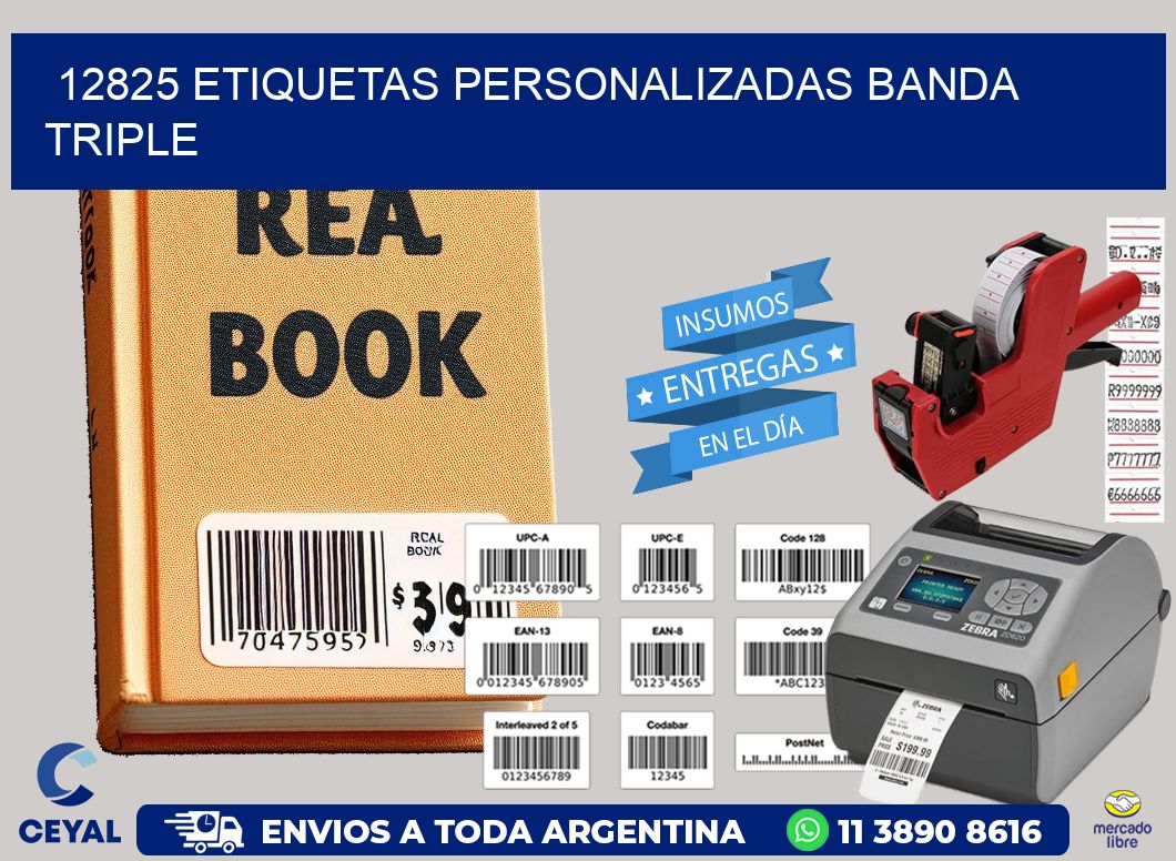 12825 Etiquetas personalizadas banda triple