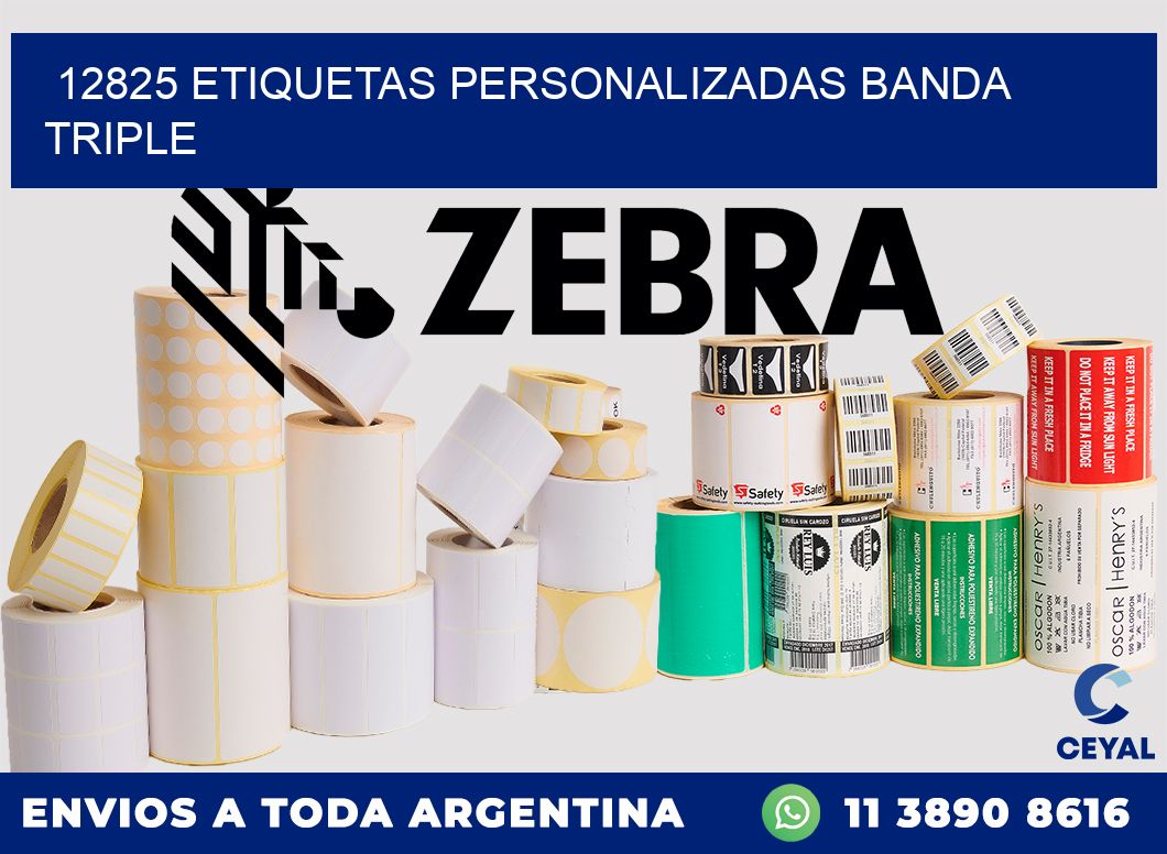 12825 Etiquetas personalizadas banda triple