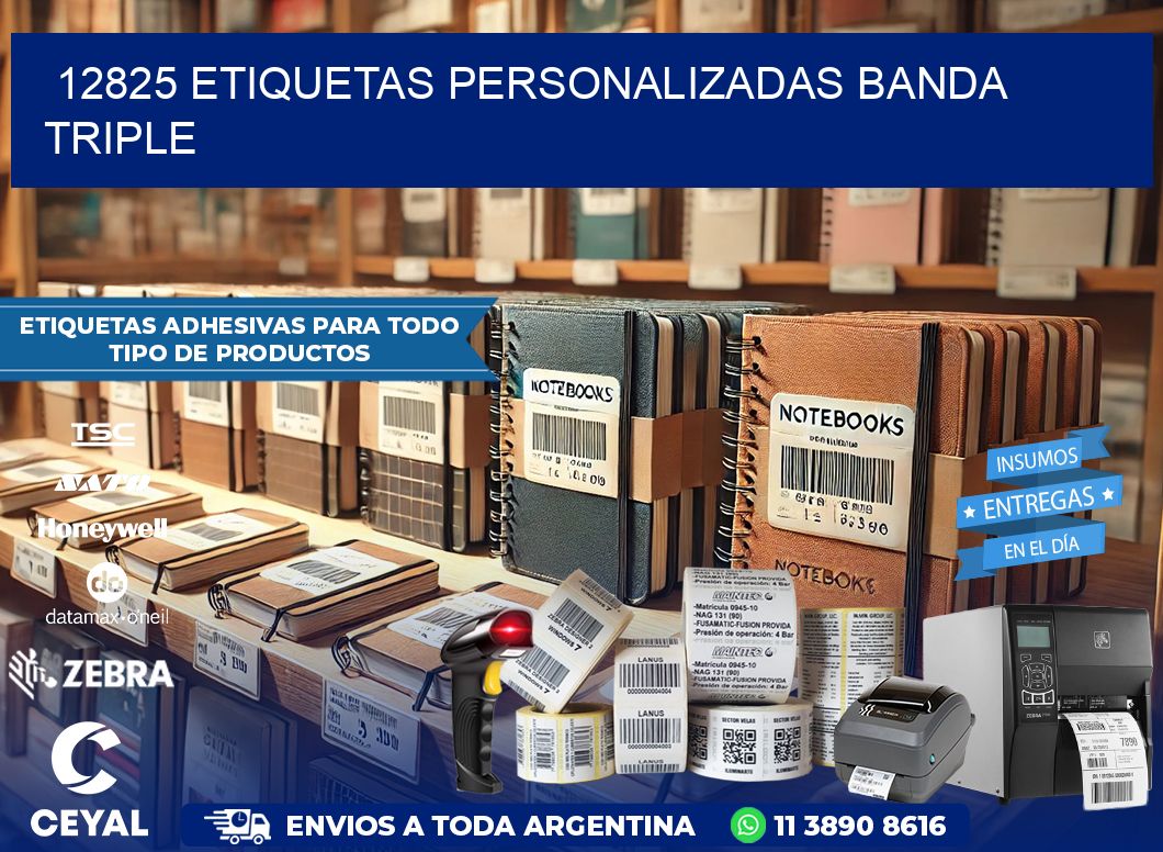12825 Etiquetas personalizadas banda triple