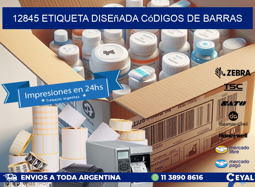 12845 etiqueta diseñada códigos de barras