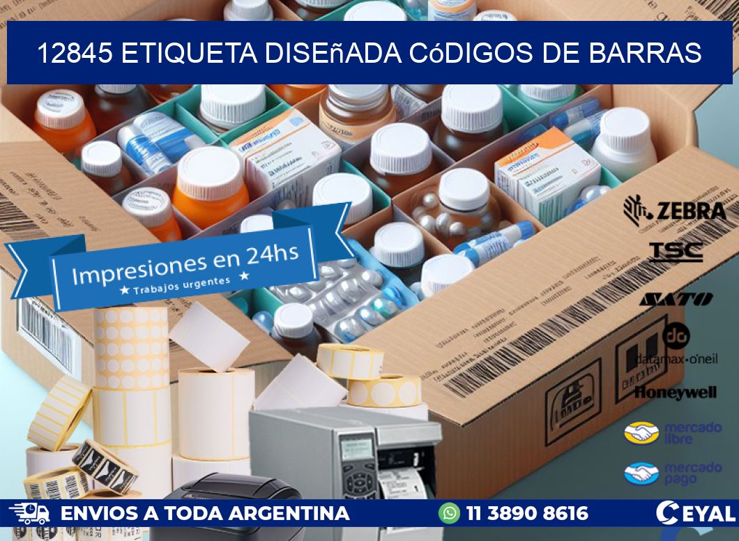 12845 etiqueta diseñada códigos de barras
