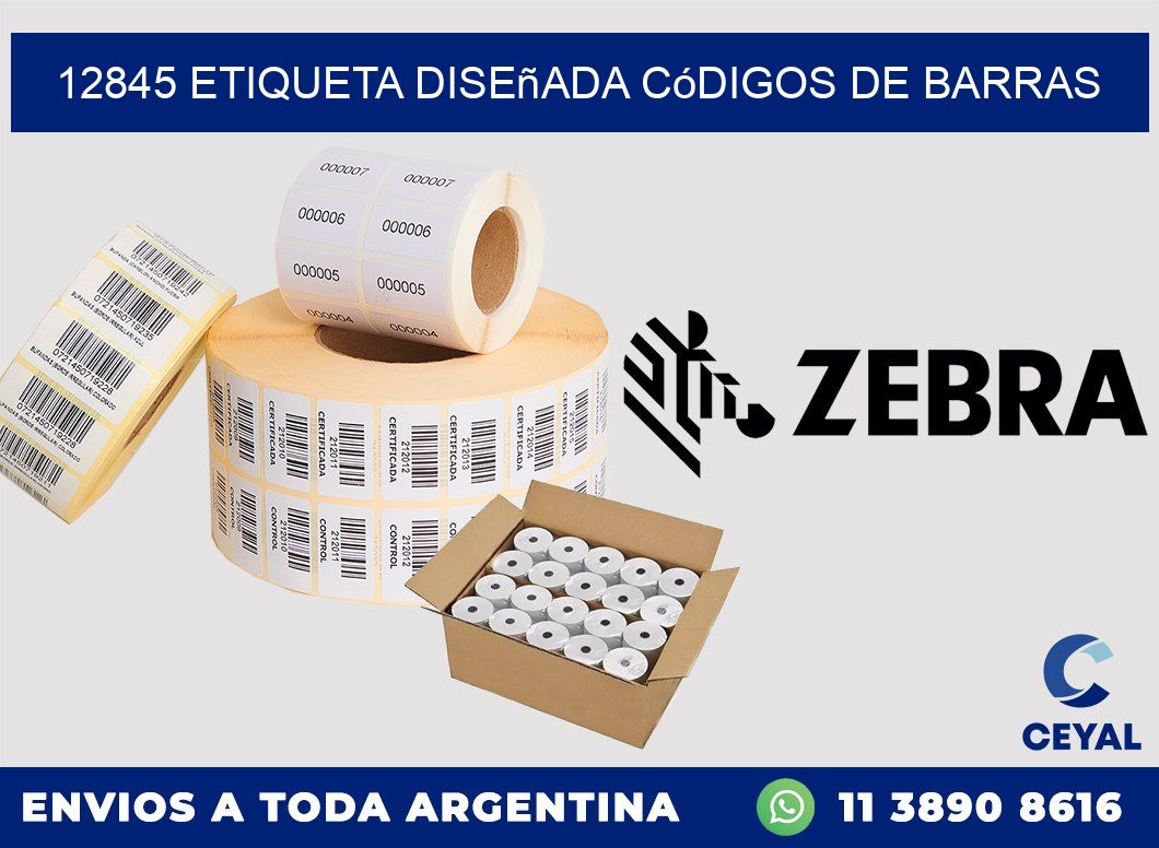 12845 etiqueta diseñada códigos de barras
