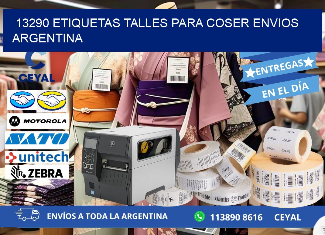 13290 ETIQUETAS TALLES PARA COSER ENVIOS ARGENTINA