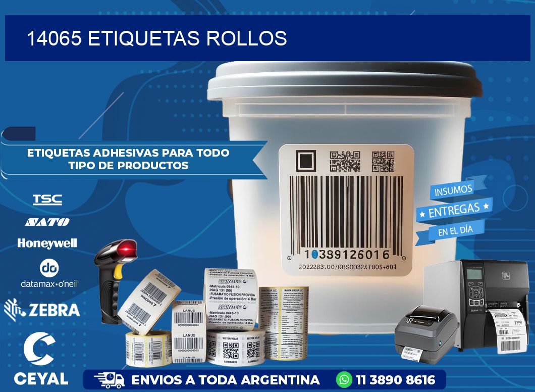 14065 etiquetas rollos