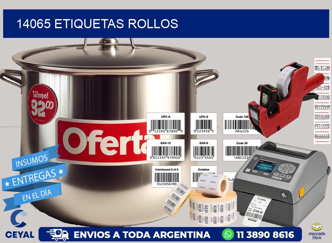 14065 etiquetas rollos