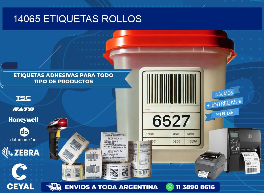 14065 etiquetas rollos