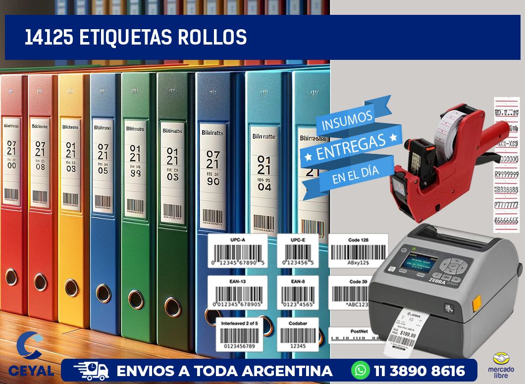 14125 etiquetas rollos