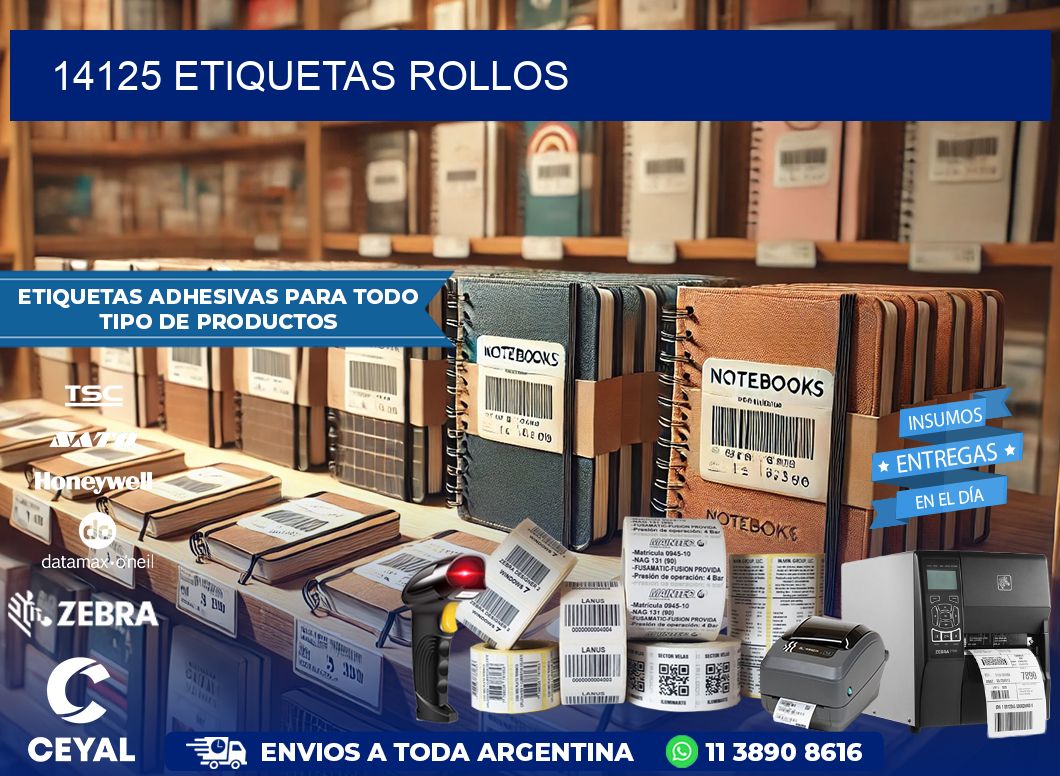 14125 etiquetas rollos