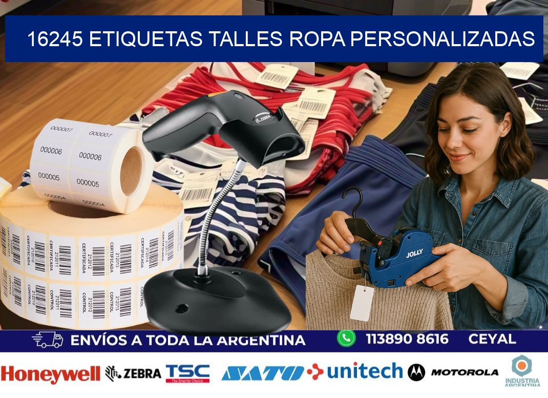 16245 ETIQUETAS TALLES ROPA PERSONALIZADAS