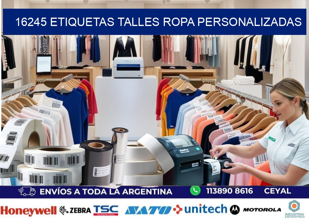 16245 ETIQUETAS TALLES ROPA PERSONALIZADAS