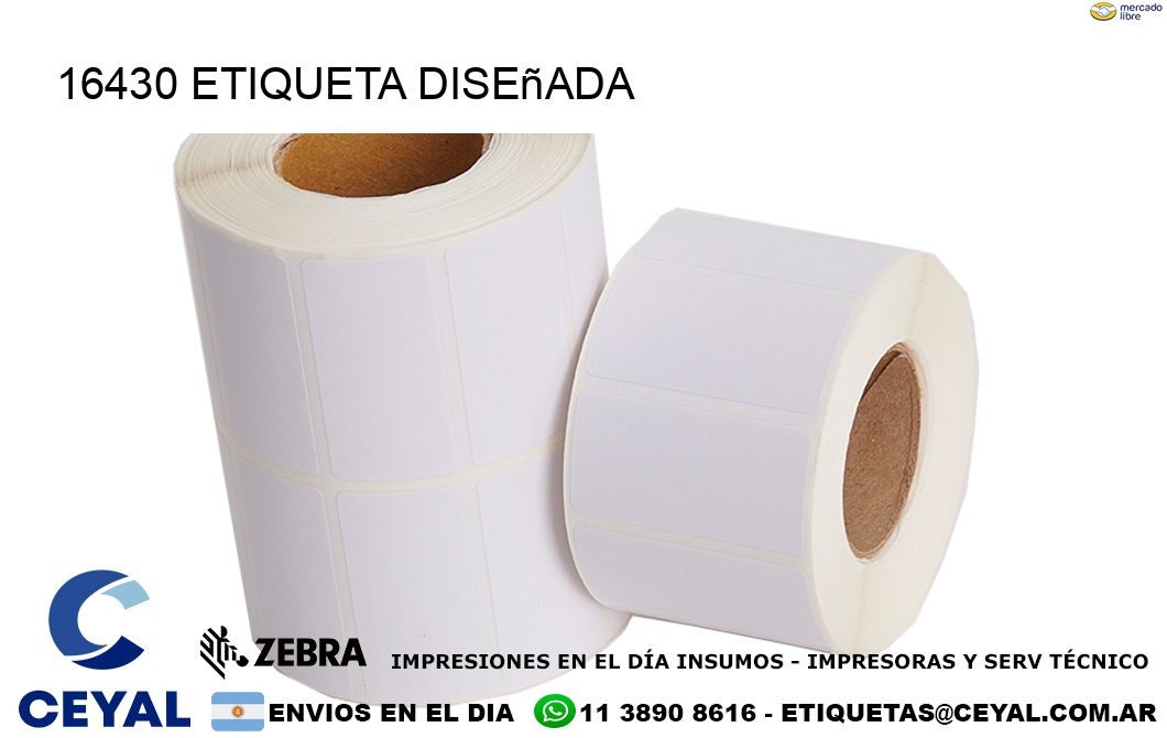 16430 etiqueta diseñada