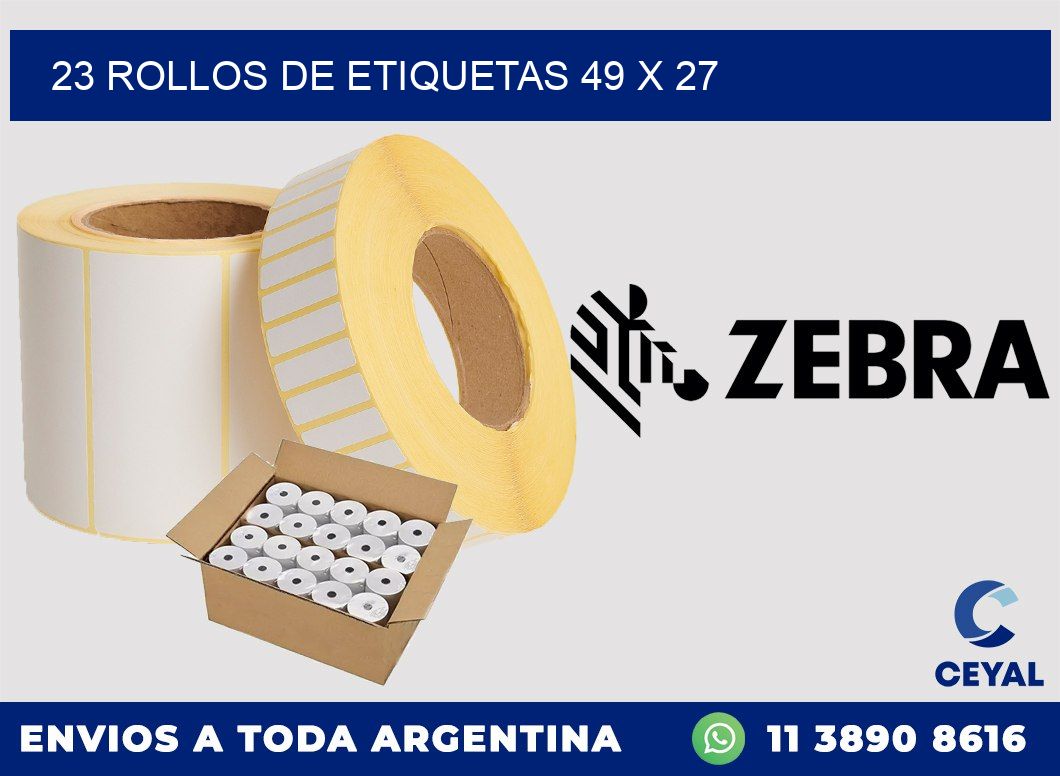23 ROLLOS DE ETIQUETAS 49 x 27