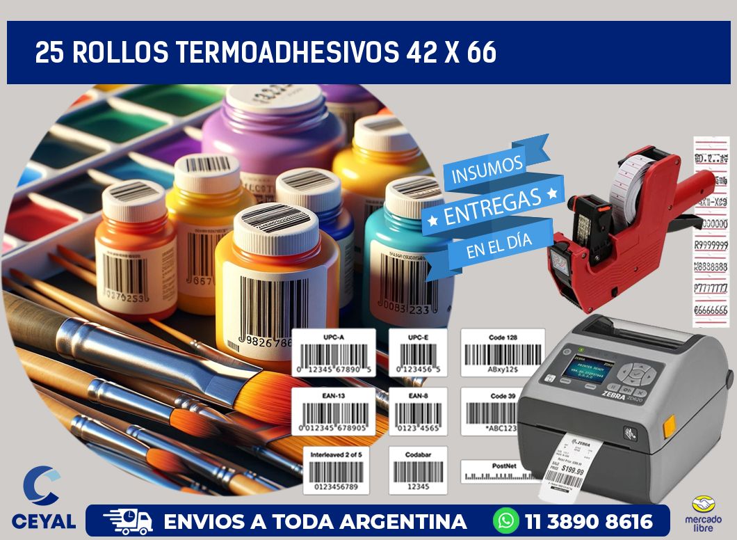 25 ROLLOS TERMOADHESIVOS 42 x 66
