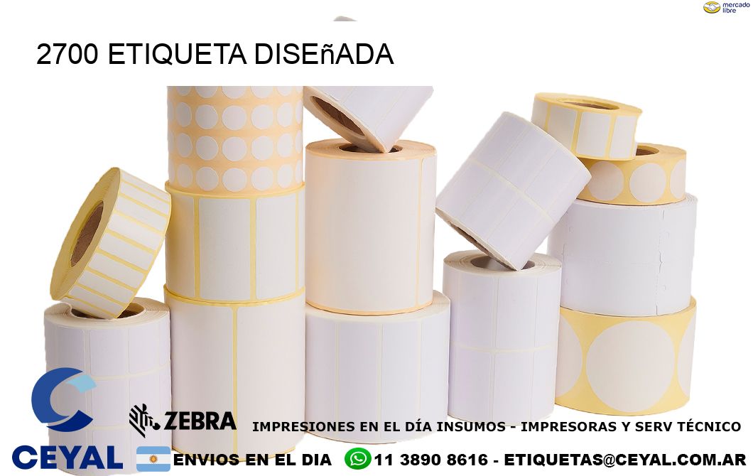 2700 etiqueta diseñada