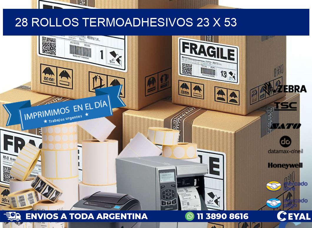 28 ROLLOS TERMOADHESIVOS 23 x 53