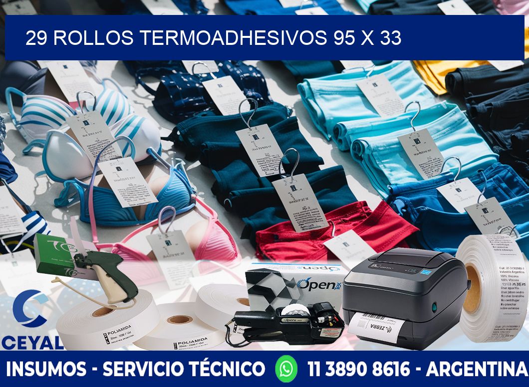 29 ROLLOS TERMOADHESIVOS 95 x 33