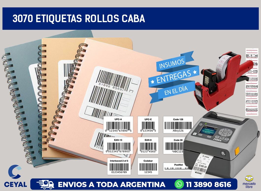 3070 etiquetas rollos CABA