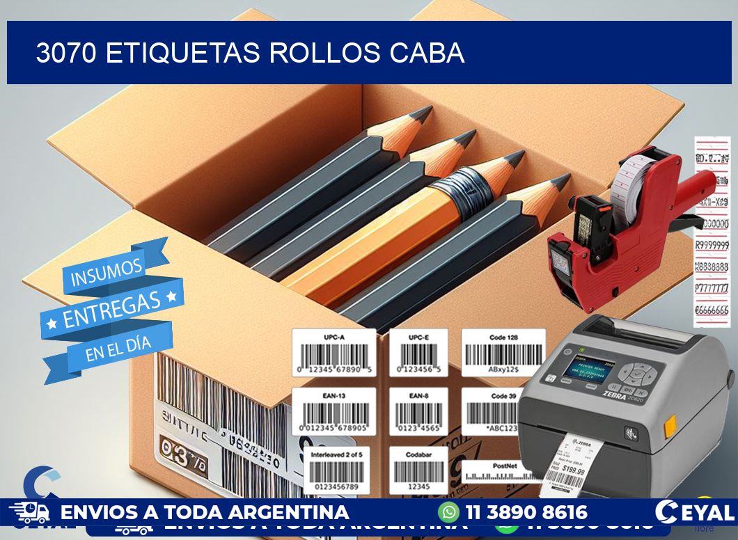 3070 etiquetas rollos CABA