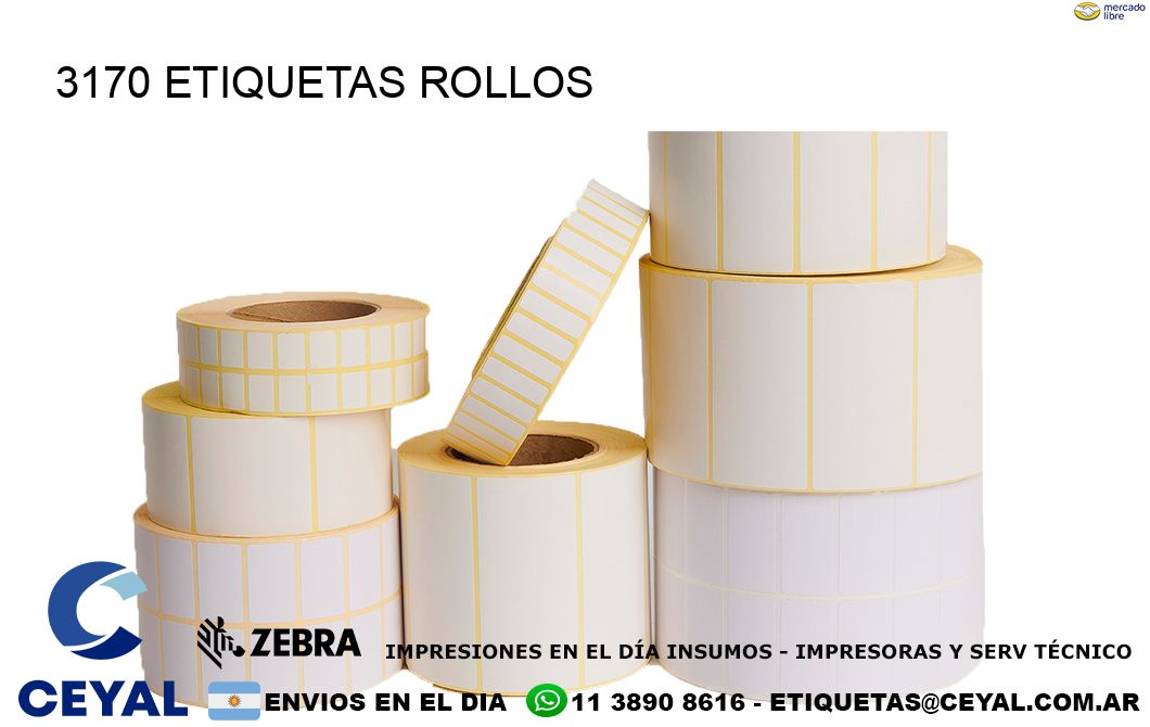3170 etiquetas rollos