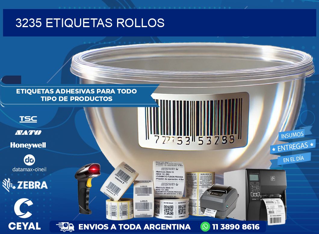 3235 etiquetas rollos
