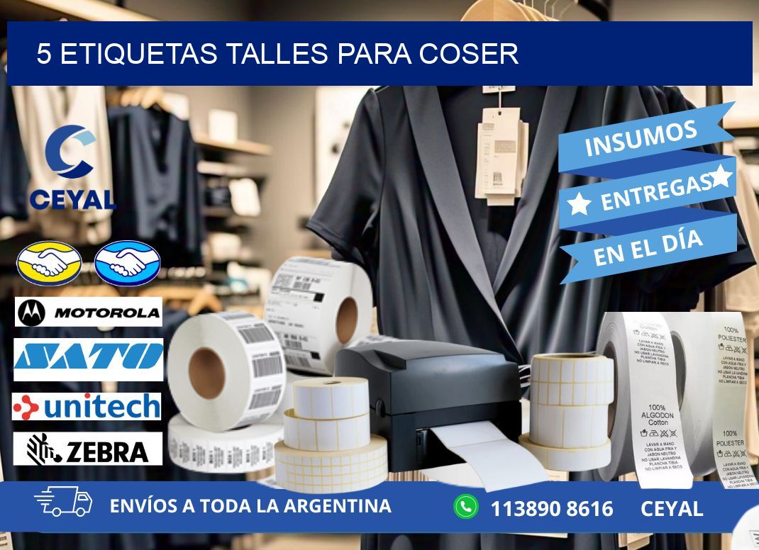 5 ETIQUETAS TALLES PARA COSER
