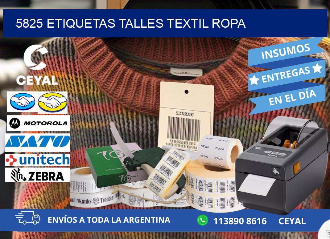 5825 ETIQUETAS TALLES TEXTIL ROPA