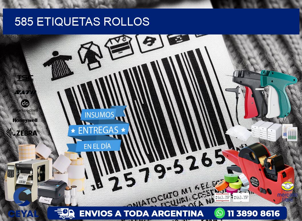 585 etiquetas rollos