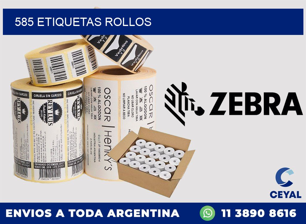 585 etiquetas rollos