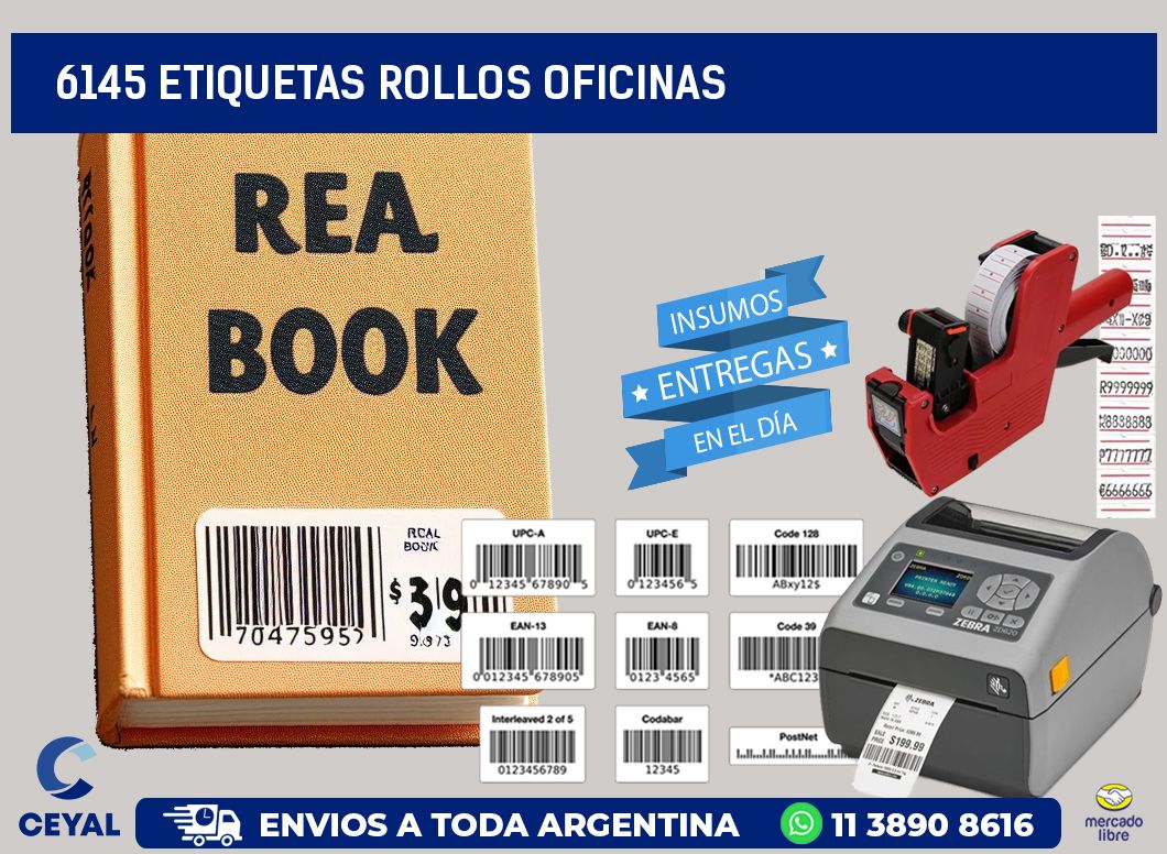 6145 etiquetas rollos OFICINAS