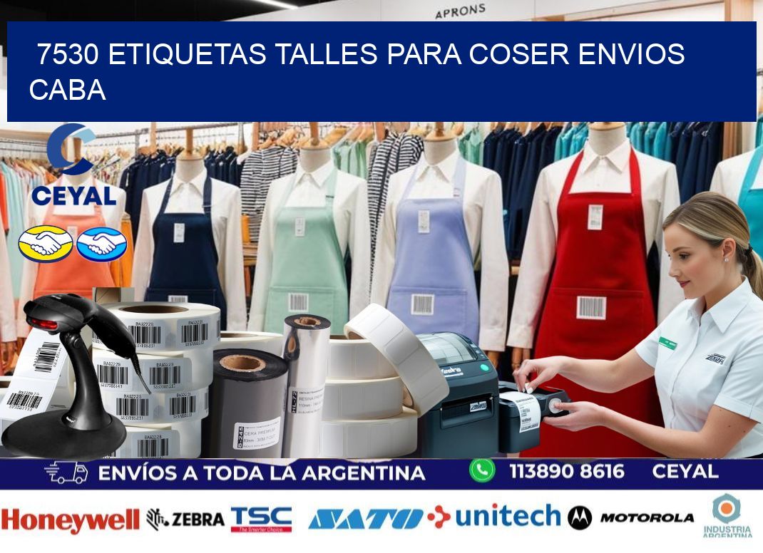 7530 ETIQUETAS TALLES PARA COSER ENVIOS CABA