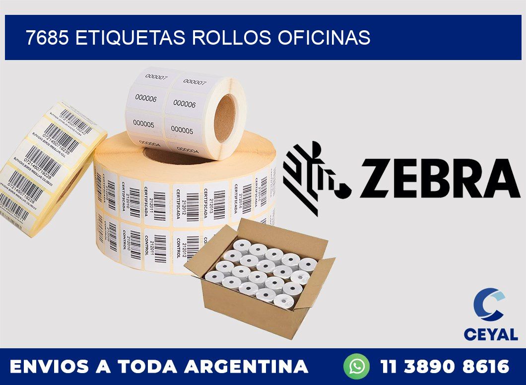 7685 etiquetas rollos OFICINAS