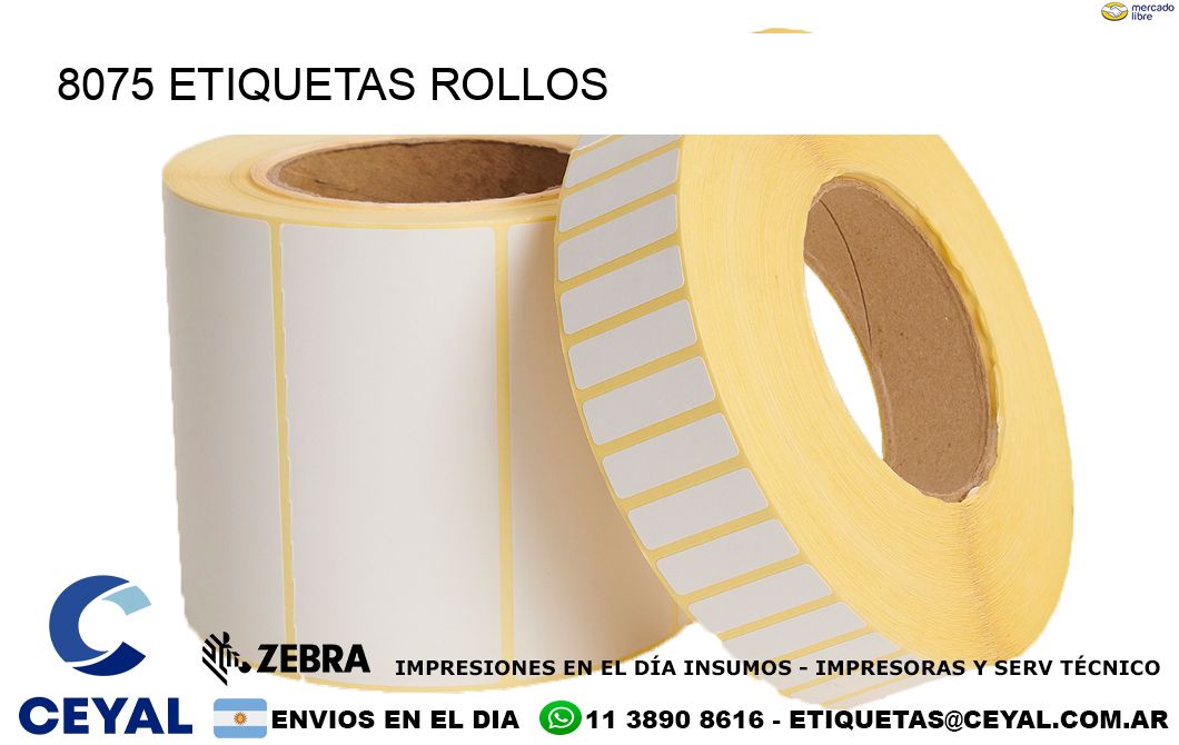8075 etiquetas rollos
