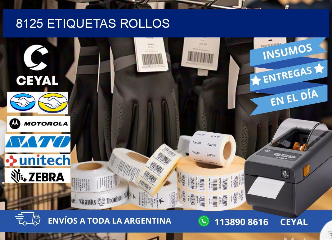8125 etiquetas rollos